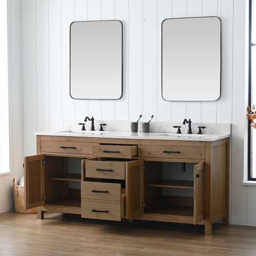 Basima 72'' Free Standing Double Bathroom Vanity With Top 